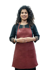 INUS Kitchen Apron For Adults Apron for Kitchen Adjustable With Removable Water Resistant Sheet Apron For Home & Hotel Maroon